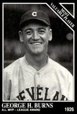 1991 Conlon Collection TSN No MLB Logo George H. Burns Cleveland Indians #309