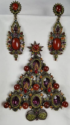 IMPRESIONANTE Broche de Navidad Heidi Daus Edición Limitada-con Pendientes Foto 1 de 4