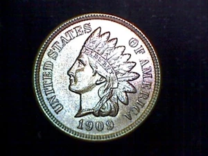 1909 BU Indian Head Cent with Luster - Picture 1 of 5