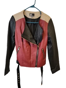 Kut From The Kloth Medium Women's Jacket Faux Leather Moto Zip Coat - Picture 1 of 6