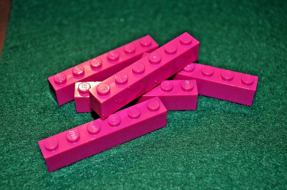 (5) 1x6 Bright Reddish Violet Standard Brick Bricks ~ New Lego Parts ~ - Image 1 of 1