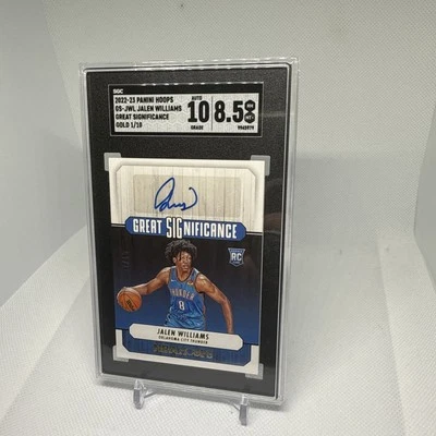 2022-23 Panini Hoops Jalen Williams Rookie Great Significance Gold Autograph /10 - Image 1 of 4