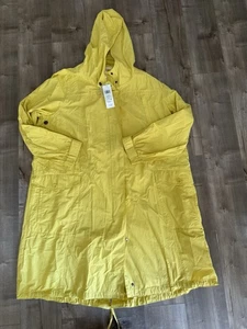 NEU Eileen Fisher Kapuzen-Anorak Regenmantel Damen 2XL zitronengelb Reißverschluss Druckknopf belüftet - Bild 1 von 15