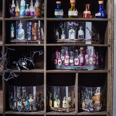 Magic Potion Bottles PET Tape Stickers Journal Card Scrapbook Decorative Collage Foto 1 de 4