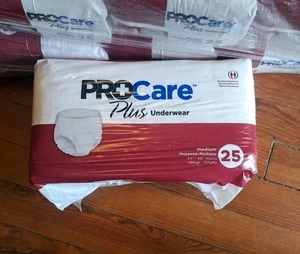 ProCare Plus Underwear/Adult Diapers 25 Pk. Medium Waist 34" To 46" - Picture 1 of 4