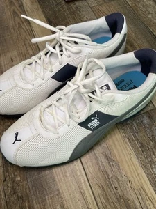 Puma Men’s Sneakers Turin Eco Ortholite Size 11.5 White Navy Gray - Picture 1 of 6