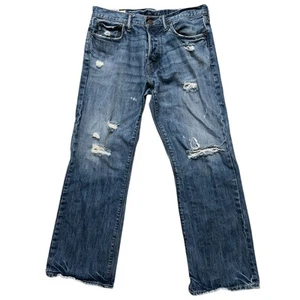 Abercrombie & Fitch Jeans Mens 32x30 Kilburn Low Rise Bootcut Button Fly Blue - Picture 1 of 7