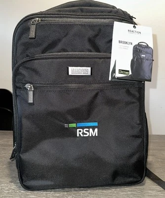 Kenneth ColeReaction Computer 16” Black Laptop Backpack Brooklyn RSMEmbroidered - Image 1 of 4