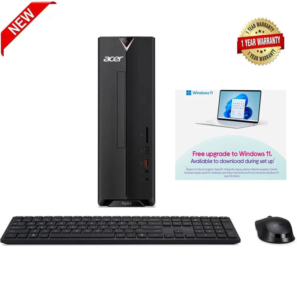 ACER Aspire XC-1660 Desktop PC Intel Core i3 4GB RAM ,  1 TB HDD, Black - Image 1 of 1