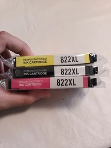 Confezione da 3 cartucce di inchiostro di ricambio 822XL per Epson WF-3820, WF-4820, WF-4830 - Foto 1 di 3