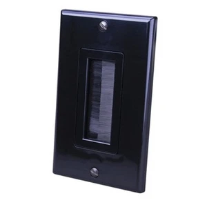 Decor Brush Bulk Cable Wall Plate Single Black - Picture 1 of 1