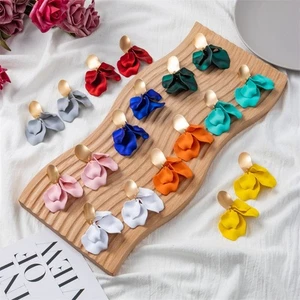 Fashion Leaves Drop Earrings Retro Eardrop Gifts Rose Petal Earrings Women - Picture 1 of 12