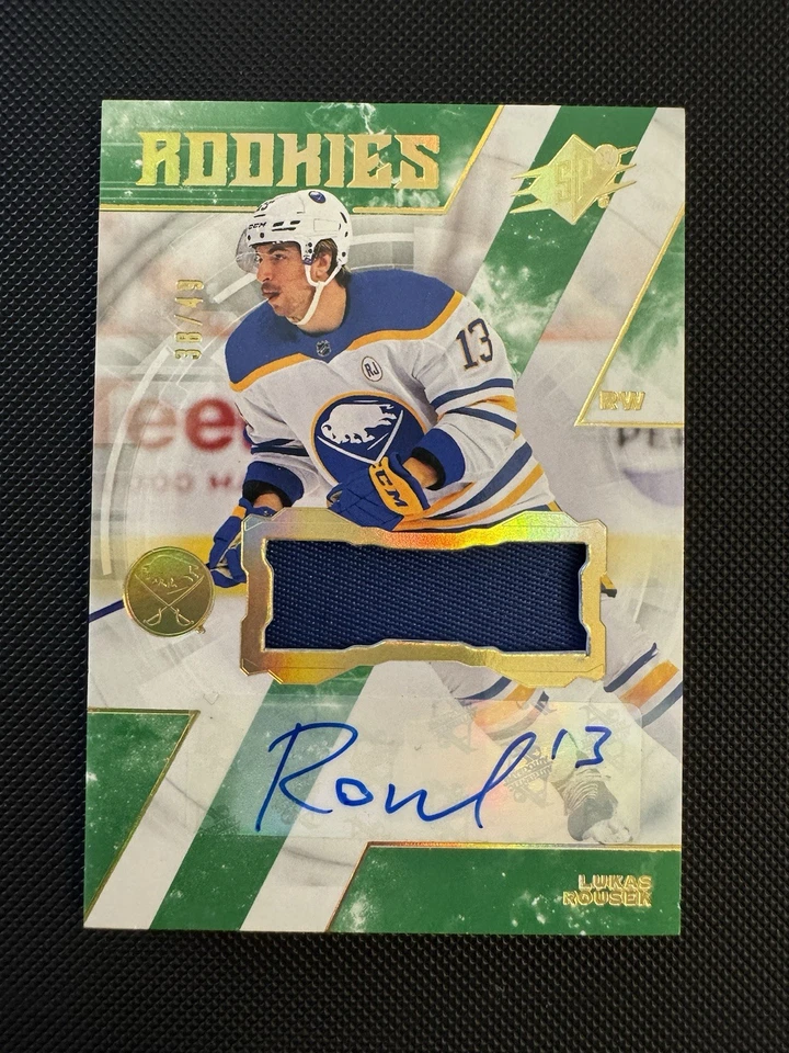 ￼ 2023-24 Upper Deck SPx Lukas Rousek Rookie Patch Auto #189 Buffalo Sabres - Image 1 of 2