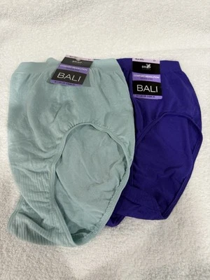 2 pares de bragas Bali 803J Comfort Revolution sin costuras talla 6/7 azul/púrpura nuevas con etiquetas Foto 1 de 4