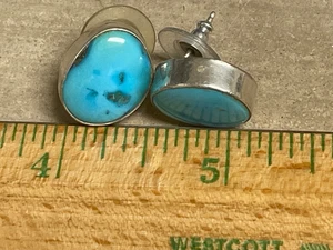 Rookie Jaque Vintage Navajo Sterling Silber t Türkis Ohrringe - Bild 1 von 3