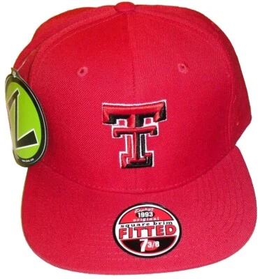Texas Tech Red Raiders Zephyr Mens Red Fitted hat Cap sz. 7 3/8 New Ncaa - Image 1 of 4