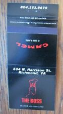 CAMEL MATCHBOOK COVER: THE BOSS RICHMOND, VIRGINIA EMPTY MATCHCOVER -D3