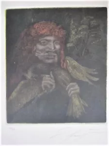 ERNST FUCHS - Der Vogelfresser handsignierte Radierung gerahmt - Bild 1 von 14