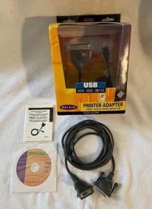 Belkin F5U002 USB to Parallel Printer Adapter and Belkin F2A036-10 10 ft. Cable - Picture 1 of 5