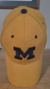 Michigan Logo Mens Yellow Zephyr Fitted Hat Size 7 1/2 - Picture 1 of 9