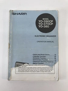 Sharp Electronic Organizer YO-350CP YO-370CP YO-380 Operation Manual Vintage - Picture 1 of 3