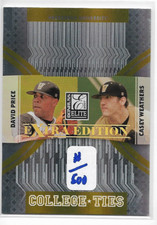 David Price Casey Weathers 2007 Elite GOLD College Ties Rookie #ct-4  #/500