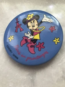 Disney Minnie Mouse Paris Au Printemps Button Pin 2" - Picture 1 of 3