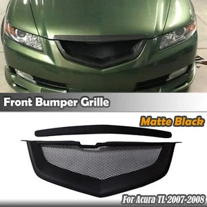 Car Front Bumper Center Grill Grille Mesh Kit For Acura TL 2007-2008 Matte Black - Picture 1 of 10