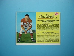 1963 POST CEREAL CFL FOOTBALL CARD #2 DICK SCHNELL WHITE BORDER SHARP!! - Picture 1 of 2