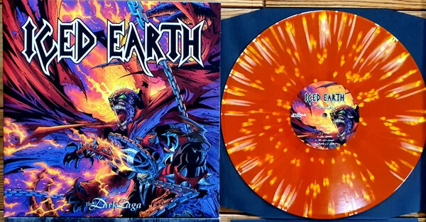 ICED EARTH – The Dark Saga, ORANGE SPLATTER Vinyl, Gatefold Reissue LP 2022, NEW - Image 1 of 1