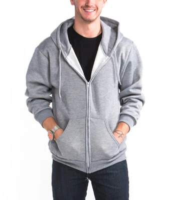 Men's Heavyweight Zip Up Hoodie Jacket Cotton Full Zipper Hooded Sweatshirt Warm - Image 1 of 2
