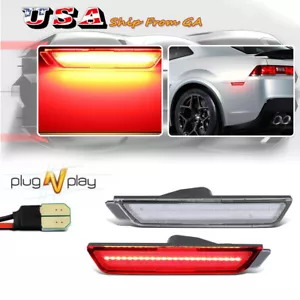 Actualización para 10-15 Chevy Camaro Lente Transparente Rojo LED Luces de Señal Laterales Traseras - Imagen 1 de 9