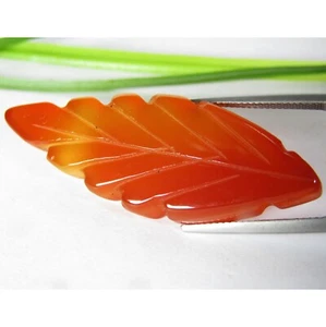 27.75Cts Excellent Natural Red Color Carnelian Lear Carving Loose Gemstone - Picture 1 of 8