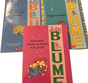 Judy Blume Chapter Book slot Set Of 3 Kid’s Paperback Books Fudge-a-mania & More - Picture 1 of 8