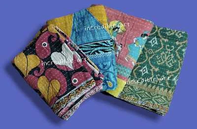 INDISCHE KANTHA GROSSHANDEL VINTAGE DECKE ÜBERWURF QUILT BÖHMISCHE TAGESDECKE - Bild 1 von 4