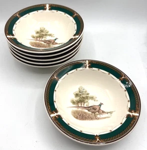 Set of 6 NORITAKE Keltcraft Ireland WICKLOW GREEN 9198 SOUP / CEREAL Bowls 7" - Picture 1 of 6