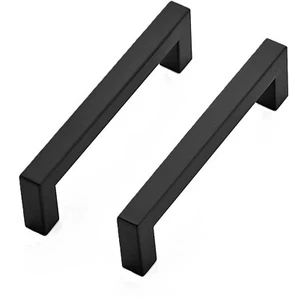 Schrankgriffe 45 Stück - 51/2 Zoll Küche eckig Metall matt schwarz Schrankzug - Bild 1 von 10