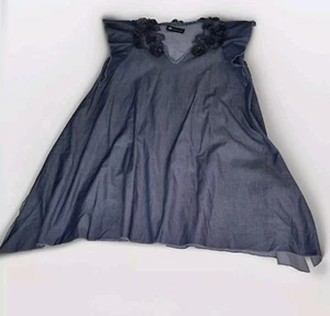 MARYBLOOM Made In Italy Dress Size M A-Line Chambray Mini W Textured Neckline - Bild 1 von 10