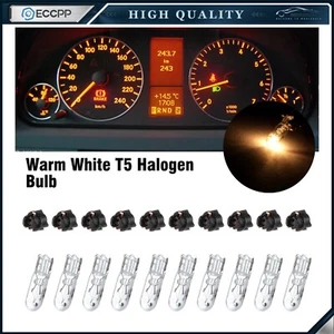 10x White Halogen Bulb + Twist Lock T5 74 58 Dashboard Indicator Light For Honda - Picture 1 of 8