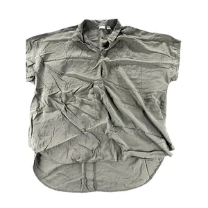 Westbound Damen grünes kurzärmliges Popover-Top mit halbem Knopf Größe 3X - Bild 1 von 6