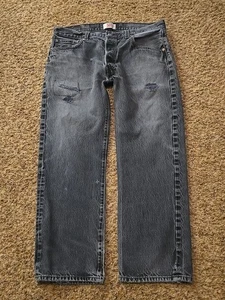 Jeans vintage anni 90 Levis 501 uomo 34x27 nero denim gamba dritta bottoni mosca - Foto 1 di 21