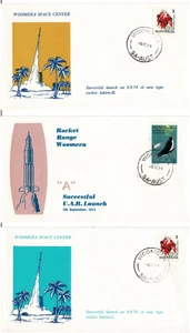 Stamps 1974 Australia various on 3 x souvenir Rocket launch covers WOOMERA - Picture 1 of 1