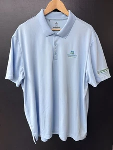 Wells Fargo Light Blue Championship Adidas Short Sleeve Polo Sz XXL EUC! - Picture 1 of 6