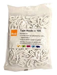 100 B&Q Gardinenbandhaken Essentials STARK Nylonhaken L 4376 - Bild 1 von 5
