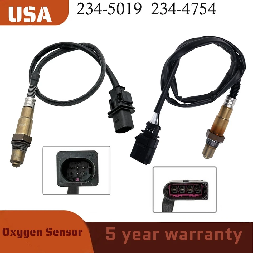 Sensor de oxigênio O2 2 peças para 2011-2018 Audi A4 allroad A5 Quattro A6 Q5 2.0L Turbo - Imagem 1 de 4