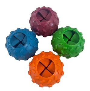 Piggy Poo Crew Rubber Pet Fillable Treat Balls 4 Pack for Dogs & Other Animals - Picture 1 of 3