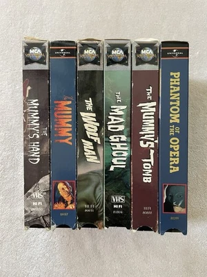 Lot of 6 Universal Monster VHS tapes Mummy Wolfman Foto 1 de 4