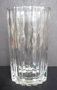 Heavy Glass Modern Oval Wavy Clear Vase 8 3/4" High - Picture 1 of 10