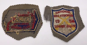 Vtg NRA National Rifle Association Junior Club Summer League Felt Patch Lot Of 2 - Picture 1 of 4