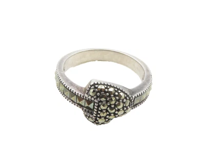 Винтажное серебряное сверкающее кольцо с марказитом JUDITH JACK 925 размер 7 RG19198 - Изображение 1 из 4